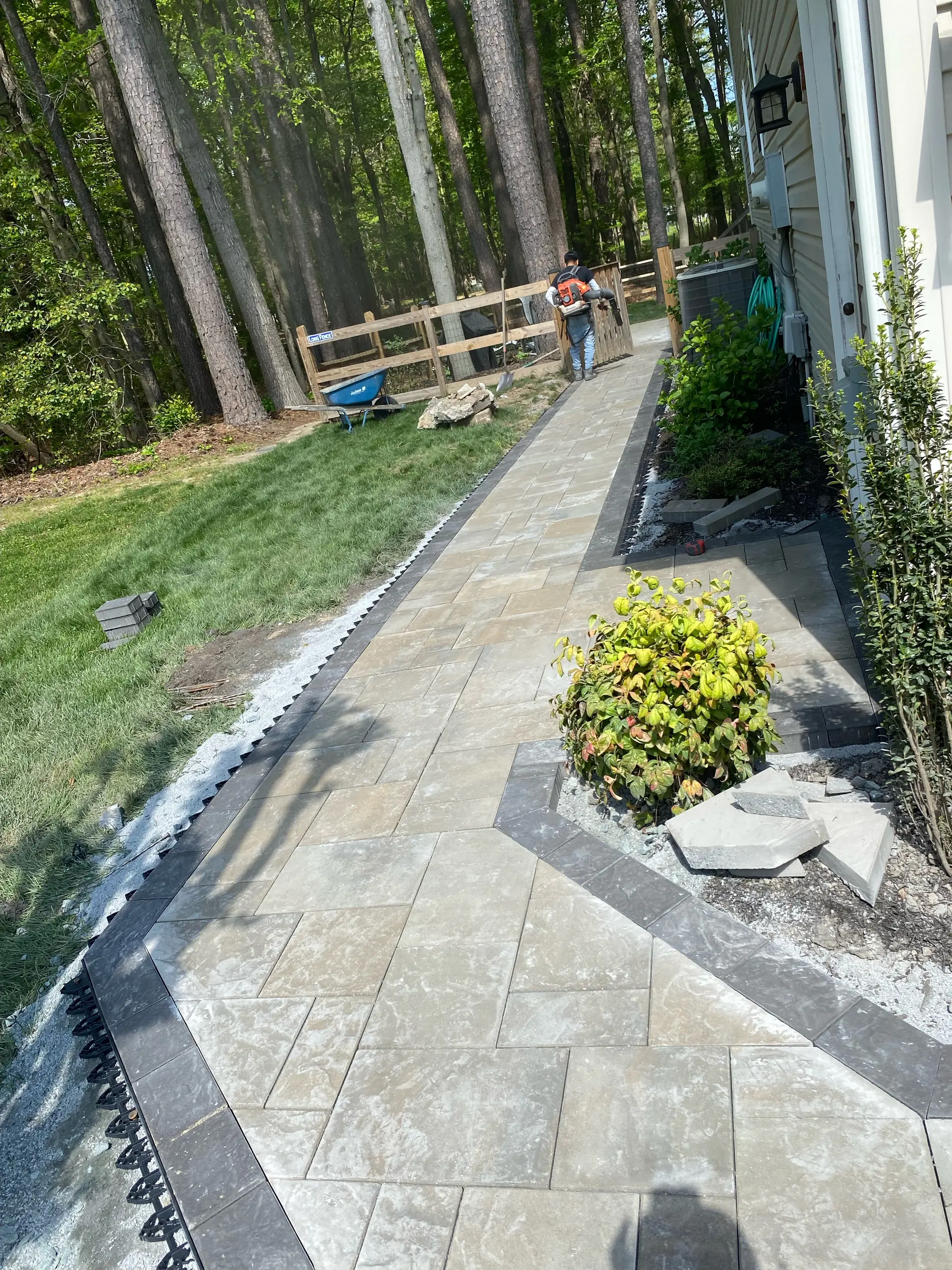 Bluestone walkway leading to the Chesapeake Bay waterfront